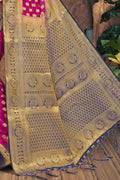 Magenta Purple Zari Butta Saree