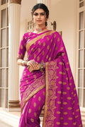 purple banarasi saree