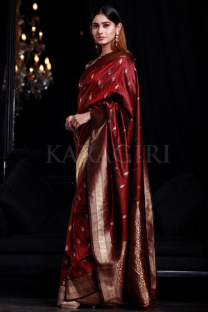 Banarasi Saree Mahogany Maroon Banarasi Saree saree online