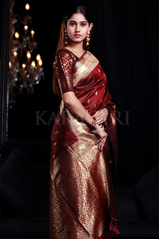 Banarasi Saree Mahogany Maroon Banarasi Saree saree online