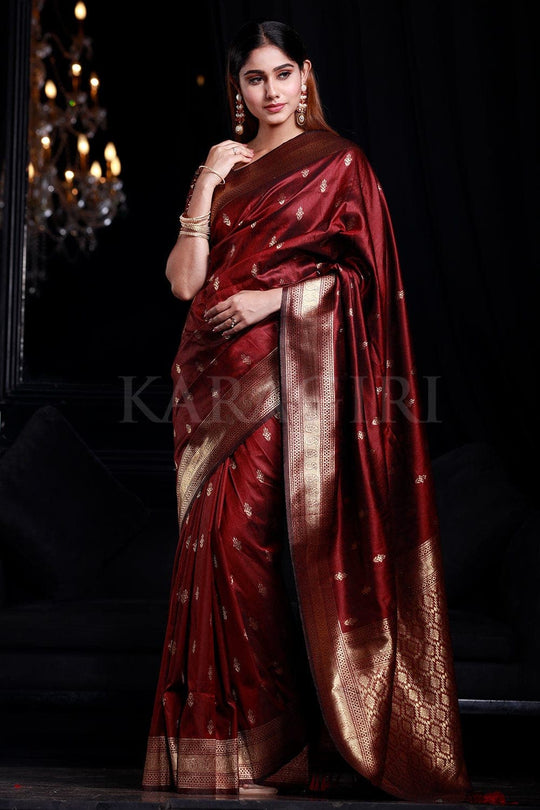 Banarasi Saree Mahogany Maroon Banarasi Saree saree online