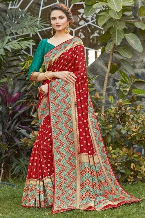 red banarasi saree