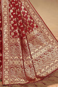 Banarasi Saree Maroon Red Printed Banarasi Saree saree online