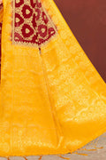 Maroon Red Zari Butta Saree