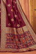 Banarasi Saree Maroon Zari Woven Banarasi Saree saree online