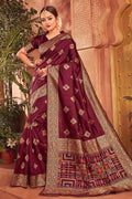 Banarasi Saree Maroon Zari Woven Banarasi Saree saree online