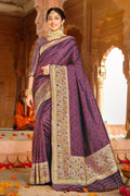 Banarasi Saree Mauve Purple Zari Woven Banarasi Saree saree online