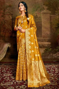 Banarasi Saree Medallion Yellow Banarasi Saree saree online