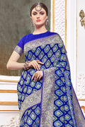 Banarasi Saree Midnight Blue Printed Banarasi Saree saree online