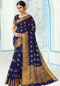 Banarasi Saree Midnight Blue Zari Woven Banarasi Saree saree online
