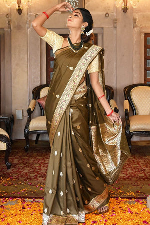 Mocha Brown Banarasi Saree