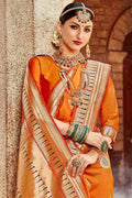 Monarch Orange Banarasi Saree