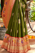Banarasi Saree Moss Green Banarasi Saree saree online