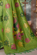 Banarasi Saree Moss Green Jacqaurd Banarasi Saree saree online