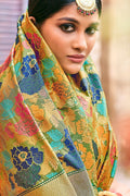 Banarasi Saree Multicolor Banarasi Saree With Embroidered Silk Blouse saree online