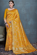 Mustard Yellow Banarasi Saree