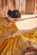 Banarasi Saree Mustard Yellow Zari Woven Banarasi Saree saree online