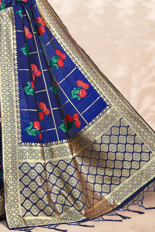 Banarasi Saree Navy Blue Banarasi Saree saree online