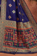 Banarasi Saree Navy Blue Zari Woven Banarasi Saree saree online