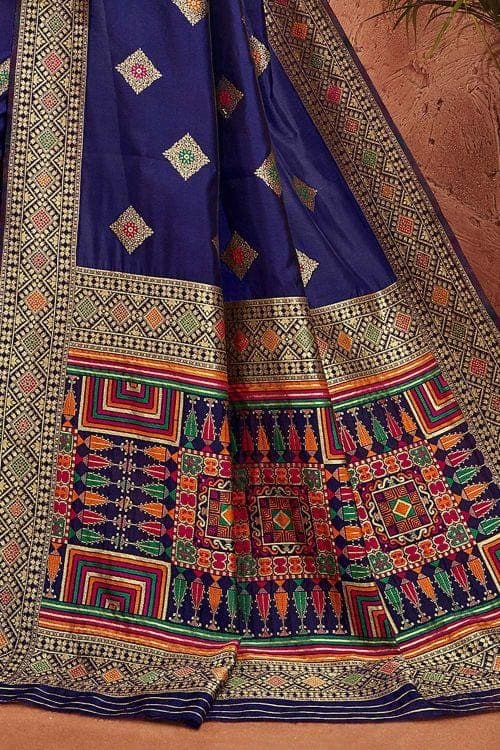 Banarasi Saree Navy Blue Zari Woven Banarasi Saree saree online