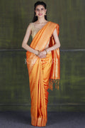 Banarasi Saree Nectarine Orange Small Butta Woven Banarasi Saree saree online