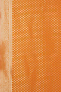 Banarasi Saree Nectarine Orange Small Butta Woven Banarasi Saree saree online