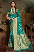 Banarasi Saree Ocean Blue Banarasi Saree saree online