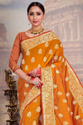 Banarasi Saree Ochre Orange Zari Butta Saree saree online