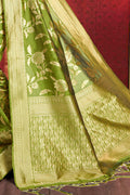 Banarasi Saree Olive Green Printed Banarasi Saree saree online