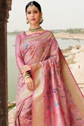 Opal purple zari woven banarasi saree - From ghats of Banaras - Buy online on Karagiri - Free shipping to USA