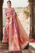 Opal purple zari woven banarasi saree - From ghats of Banaras - Buy online on Karagiri - Free shipping to USA