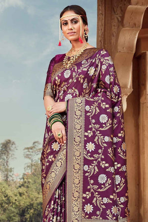 Palatinate Purple Intricate Woven Banarasi Saree