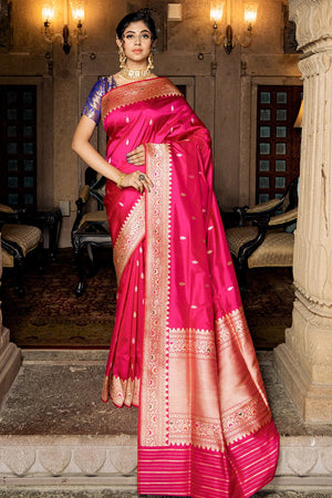 Peony Pink Banarasi Saree