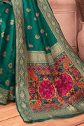 Banarasi Saree Persian Green Banarasi Saree With Meenakari Work saree online