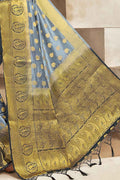 Pewter Grey Banarasi Saree