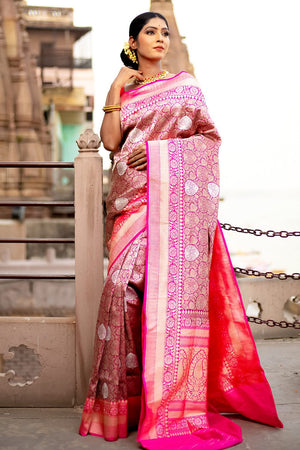 Pink Banarasi Saree