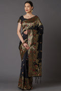 Banarasi Saree Pitch Black Banarasi Saree saree online
