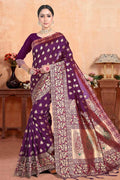 Banarasi Saree Plum Purple Banarasi Saree saree online