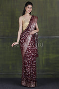 Banarasi Saree Plum Purple Intricate Jaal Woven Banarasi Saree saree online