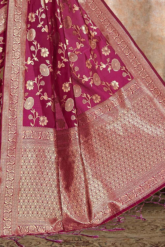 Banarasi Saree Plum Purple Printed Banarasi Saree saree online