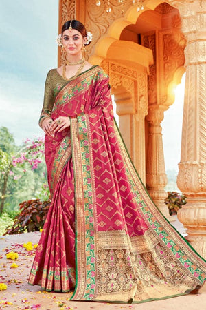 banarasi pink saree
