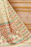 Pretty cream banarasi saree - Buy online on Karagiri - Free shipping to USA
