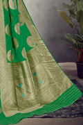 Pretty pigment green banarasi saree - Buy online on Karagiri - Free shipping to USA