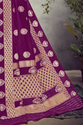 Pretty purple banarasi saree - Buy online on Karagiri - Free shipping to USA