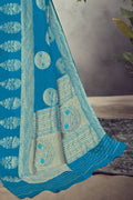 Pretty true blue banarasi saree - Buy online on Karagiri - Free shipping to USA