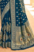 Banarasi Saree Prussian Blue Banarasi Saree saree online