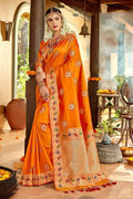 Banarasi Saree Pumpkin Orange Banarasi Saree saree online