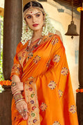Banarasi Saree Pumpkin Orange Banarasi Saree saree online