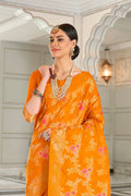 Pumpkin orange zari woven banarasi brocade Saree - Buy online on Karagiri - Free shipping to USA