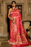 pink banarasi saree